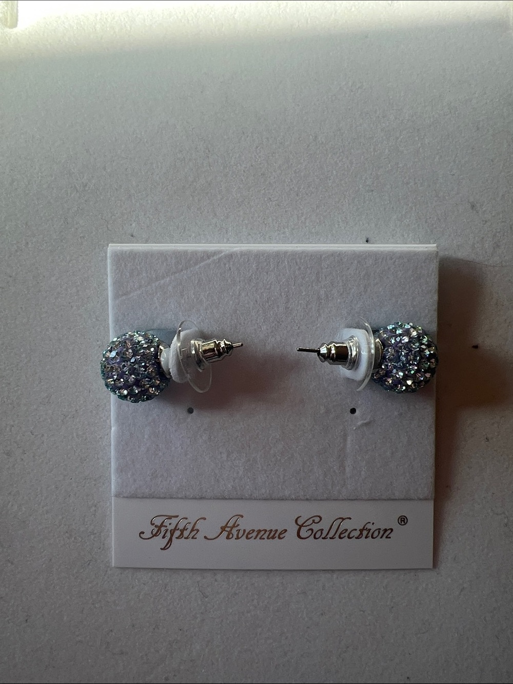 Fifth Avenue Collection Blue Crystal Pavé Stud Earrings